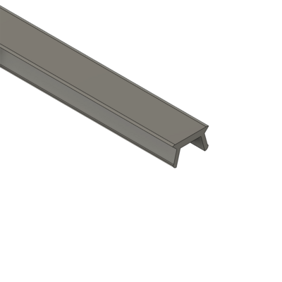 61-030-0 MODULAR SOLUTIONS PVC COVER PROFILE<br>SHALLOW, GRAY, 2M